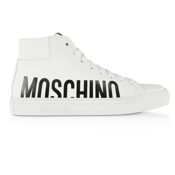 MOSCHINO
White Leather Mid-Top Sneakers - Picture 2 of 7